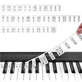 CoguZed Piano Keyboard Note Accessories Labels for 88 Key,Removable Silicon Piano Notes for Beginners, Reusable Piano Key Stickers, Piano Accessories with Box, Black