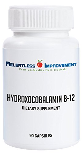 Relentless Improvement Hydroxocobalamin Vitamin B12 2mg Highly-Bioavailable LOW EXCIPIENT FORMULATION 90 CAPSULES