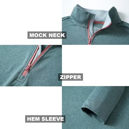 M MAELREG Quarter Zip Golf Pullover Men Dry Fit Long Sleeve Performance Wicking Mock Neck 1/4 Zip Pullover Mens Sweatshirt4