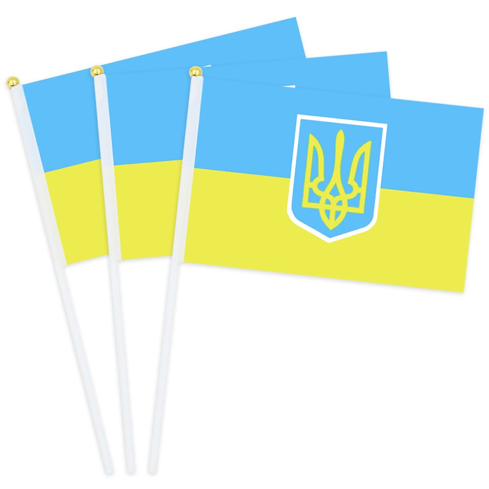 Drapeaux ukrainiens à tenir à la main lot de 50 pour manifestation et défilé