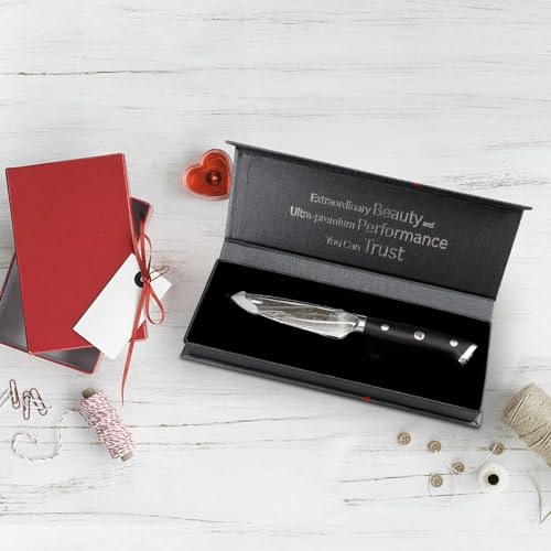 Foto von SHAN ZU Damastmesser Gemüsemesser Schälmesser Obstmesser aus 67 Schichten Damast Küchenmesser Klein Profi Messer mit Ergonomischer G10 Griff