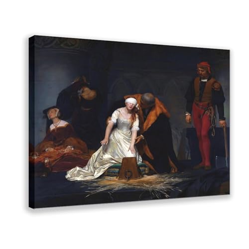 Exécution de Lady Jane Grey Paul Delaroche impression toile tendue cadre décoration murale