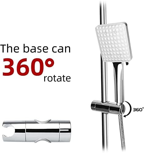 Shower Head with Hose, High Pressure Shower Heads with Hose Set 1.5m, Universal Shower Head and Hose Set with 6 Settings Spray Mode and Shower Arm Bracket