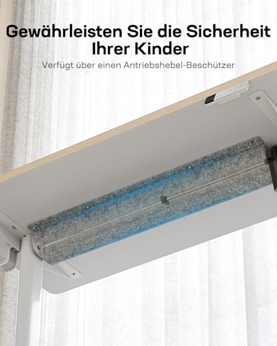 HUANUO Elektrischer Kinderschreibtisch Höhenverstellbar 120 x 60 cm, Höhenverstellbarer Schreibtisch Ganze Tischplatte mit 3 voreingestellten Höhen