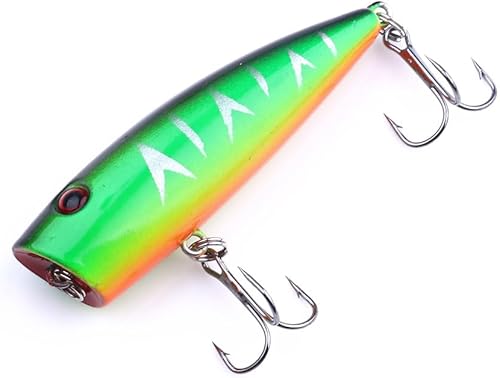 Miniatura 9 de Kit mixto de señuelos de pesca incluye señuelo minnow, popper, crankbait y anzuelo de pesca para pesca en agua salada y agua dulce de trucha, lubina