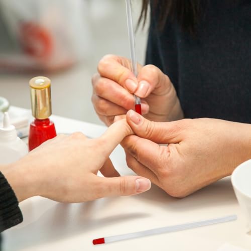 17cm Rubber Cuticle Pusher Cleaner, 4 Pieces Red Hard Rubber End Tipped Nail Art Tool Cuticle Pusher Cleaner And Professional Plastic Handle Cuticle Stick for Hand Care Nail, Nail Cleaner Tool - Thumbnail 6