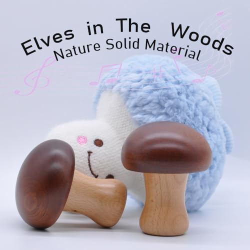 Solid Wooden Music Box, Clockwork Music Box, Mushroom Shape, for Girls Birthday Gifts,Plays Beautiful and Peaceful Melody (Brown)