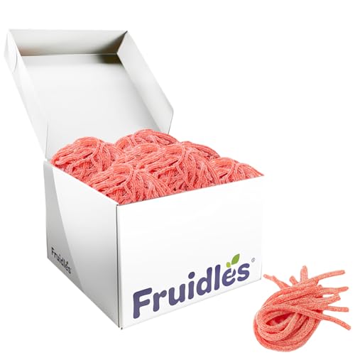 Fruidles Licorice Laces, Long Candy Straws, String Licorice Candy, Soft Chewy, Long Shoestring Candies, Gelatin-Free - Sour Red Strawberry Laces (4 Pounds)
