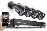 Amcrest 960H Video Security System Four 800+TVL Weatherproof Cameras, 65ft Night Vision, 984ft Transmit Range, 500GB HDD (Certified Refurbished)