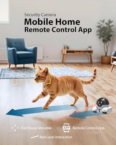 Belcore Pet Camera Robot, Wireless 1080P Movable Pet Camera Battery-Powered with Phone App emote Control for Cats Dogs, Indoor Cam, 2-Way Talk, Night Vision, Motion Detection - Image 3