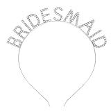BAHABY Silver Hairband for Bridesmaid, Bridesmaid Headband with Rhinestone, Bridal Shower, Bachelorette Party, Wedding Decorations, One Fits All Material, Reusable