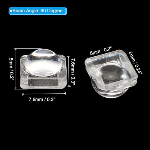 Image of PATIKIL LED Convex Lens, 30 Pack 60 Degree Beam Angle Acrylic LED Optical Convex Condenser Lens for 5050 LED Strip Lamp Beads
