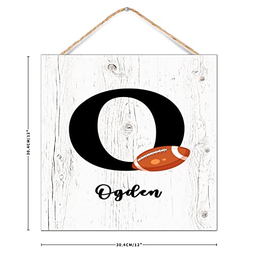Décoration murale en bois Monogram O style rustique chic 30cm - 4