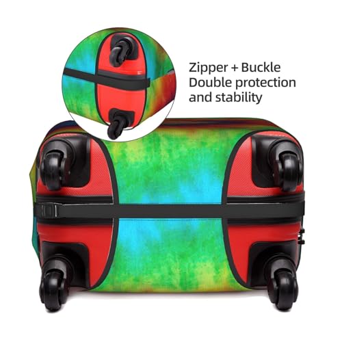 Travel Elastic Luggage Cover,Tie Dye Hippies Print Suitcase protection cover Case Cover with zipper.4