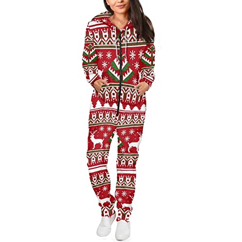 POLERO Camo Pajama for Men Women One-Piece Sleepwear Zip Up Nightgown with Pocket Camouflage Drawstring Hooded Housewear2