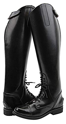 Women Ladies Victory Leather English Field Boots Horse Back Riding Equestrian Black