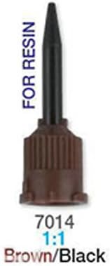 50pcs Mixing Tips Impression Genuine Mixpac All VPS for Dental (7014 Brown/Black Short (1:1))