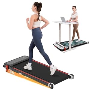 LIKESPORTING Loopband 2-in-1 omkeerbare, helling, voetontlasting, draagbare loopband voor onder het bureau, afstandsbediening, LED-display, belastbaarheid 120 kg, snelheid 6 km/u, thuis/kantoor