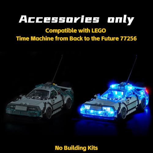Image of BrickBling LED Light Compatible with Lego Speed Champions Time Machine from Back to The Future 77256 - Not Come with Car (77256)