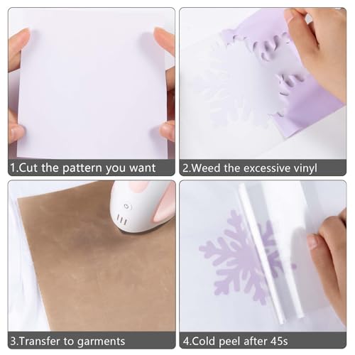 image for HTVRONT HTV Purple Heat Transfer Vinyl Rolls - 15ft x 12