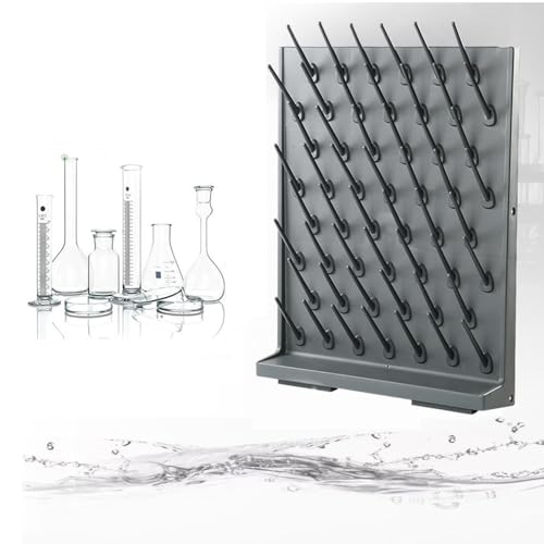 Abtropfgestell für Glaswaren, abnehmbare 54 Heringe, Laborbedarf für Reinigungsgeräte und Utensilien, ideal für Schullabors