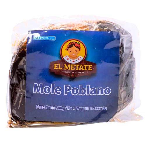 El Metate - Mole Poblano - Authentic Mole Paste From Puebla - 17.63 Oz (500G)(1.1Lb)