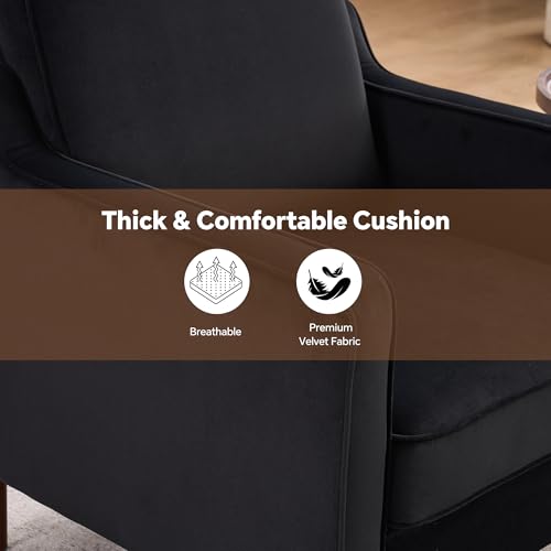 Sillón estilo medio siglo terciopelo negro miniatura 5
