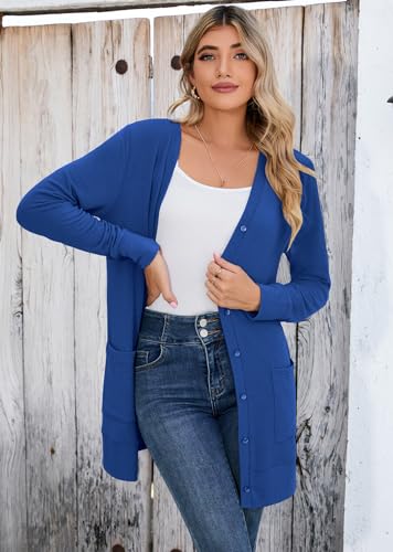 Image of Heymoments Lightweight Open Front Cardigan Sweater for Women Long Sleeve Causal Bolero Button Down Soft Outwear Tops