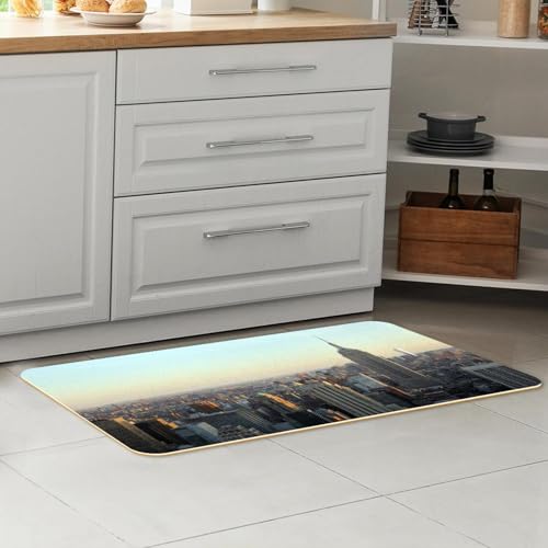 2 alfombrillas de cocina lavables y absorbentes con estampado de ciudad 7
