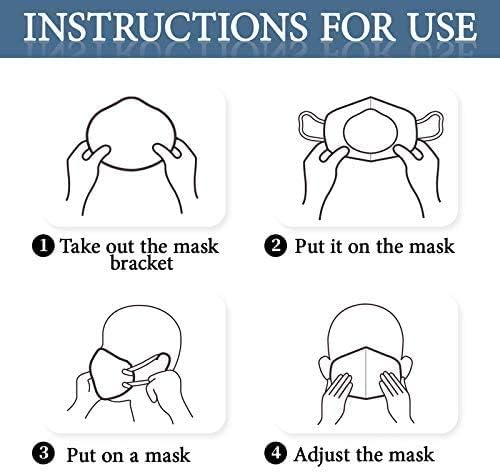 Silicone 3D Mask Bracket 5 Pack, Inner Support Frame for Comfortable Mouth and Nose Wearing by Creating More Space for Breathing Ideal Makeup Saver, Washable Reusable, Translucent