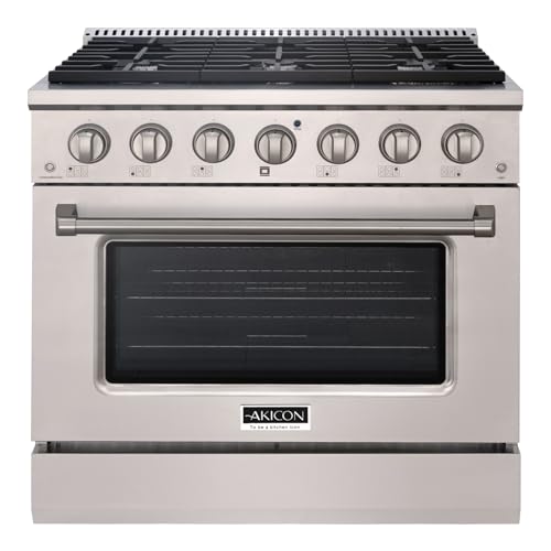Akicon 36 Inch Freestanding Gas Range Gas Oven Stove with 6 Sealed