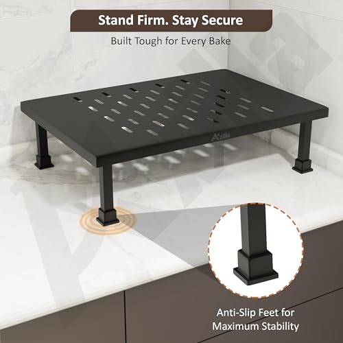 Image of Microwave Oven Stand for Kitchen Platform /Heavy Duty Metal Microwave Stand /Kitchen Countertop Storage Rack for Oven, OTG & Appliances (Black)