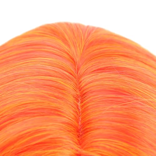 Image of PATTNIUM Flame Fire Wig Short Ombre Orange Wig for Women Cosplay Halloween Party Costume Synthetic Wigs