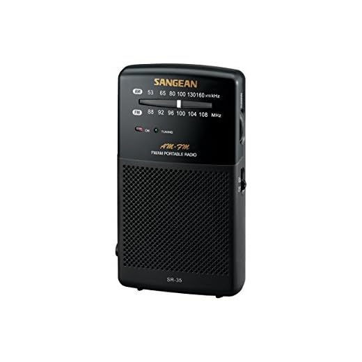 Sangean SR-35 AM/FM Pocket Analog Radio, Black