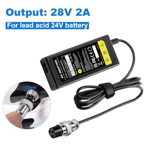 24V 2A Razor Scooter Charger for mx350, Razor Dirt Bike, e100, Pocket mod, Crazy cart, Motorcycle, Power core e100, e200 e300 Rider 360 Dirt, Quad ATV, mx400, 4 Wheeler, go Kart.