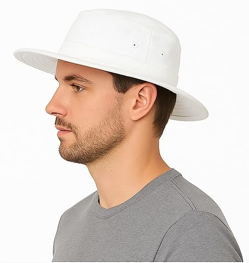 Yanwenx Cricket Umpire Hat for Men | Cotton Wide Brim Sun Cap | Free Size | Outdoor & Sports Use-picture-20