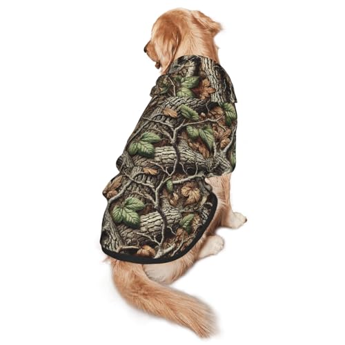 Outdoor Camouflage Dog Hoodie for Medium and Large Dogs, Dog Sweatshirt with Leash Hole Design for Safety Medium