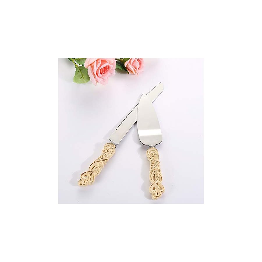 TANG-SONG-Vintage-Style-Wedding-Cake-Knife-and-Serving-Set-Wedding-Cake-Knife-Set-of-2 TANG SONG Vintage Style Wedding Cake Knife and Serving Set Wedding Cake Knife (Set of 2)