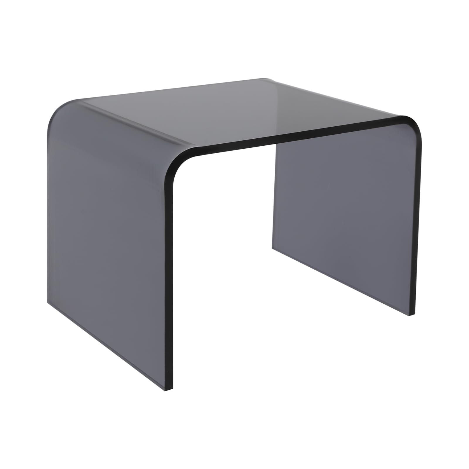 Taburete de acrílico antideslizante, soporta 50 kg, para niños, baño, dormitorio, taburete escalonado, bordes lisos, aspecto moderno, sin taladrar (negro)