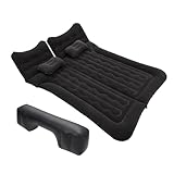 A ABSOPRO Car Air Mattress Camping Bed Comfortable Air Bed Mat Sleeping Mat with Pillows for Car Travel Camping PVC Black
