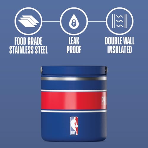 Image of Hydrapeak x NBA Officially Licensed Philadelphia 76ers 25oz Stainless Steel Vacuum Insulated Thermos Food Jar with Handle, Wide Mouth Leak-Proof Soup Thermos for Adults, 10 Hours Hot and 16 Hours Cold