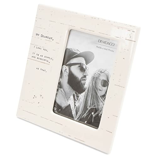 Demdaco My Dearest Soft Cream 8 X 7.5 Ceramic Stoneware Wall And Tabletop Photo Frame #TOP4