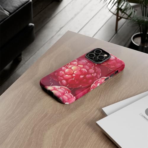 Coque rigide mate iPhone 14 Pro Max rose Aquarelle Framboises anti-trace - 4