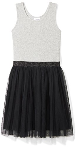 Spotted Zebra Girls' Kids Knit Sleeveless Tutu Dresses, Grey/Black, Small