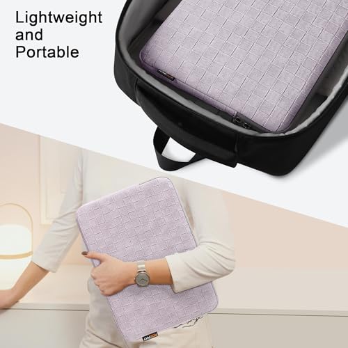 Funda para portátil de 16 pulgadas impermeable con bolsillo de accesorios morada 5