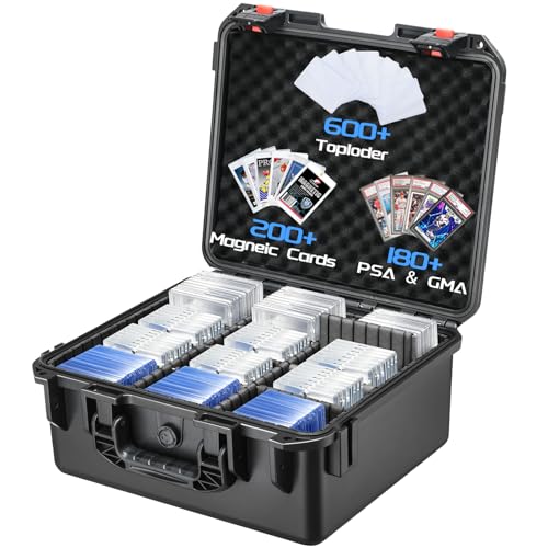 Graded Card Case Storage Box - DIY Trading Card Storage Organizer - PSA BGS SGC TCG Top Loader Holder - Hard Slab Case for Baseball Football Magnetic Sports Cards - Card Collector (600+ Toploader)