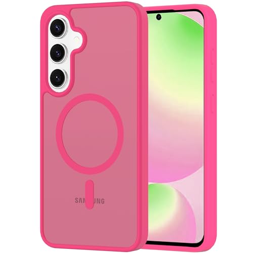 XNXA for Samsung Galaxy S24 FE Case, 6.7 Inches Heavy Duty Protection Wireless Charging Compatible Lightweight Shockproof Anti-Slip Protective Phone Cover (Red Magnetic)