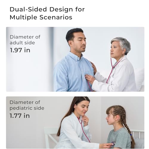 Image of Scienlodic Double-Sided Stethoscope with Ear Tips, Professional Stethoscope for Doctor Nurse Clinical Student Use, Customized Gold-Plated High-end - Wine