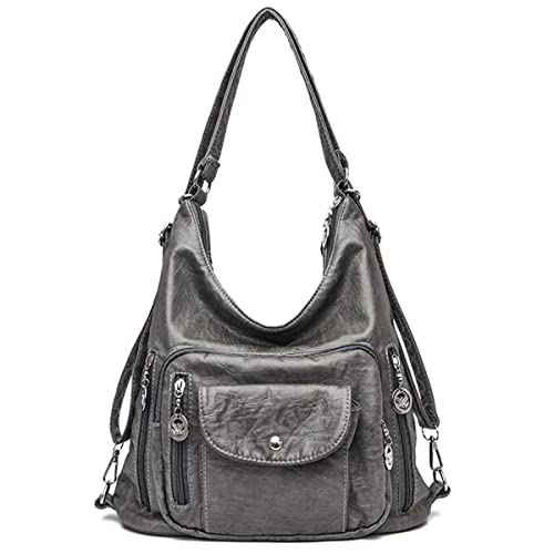 Image of Convertible Backpack Purse for Women PU Leahter Handbag Fashion Hobo Multiple Pockets Tote Satchel Shoulder Bag