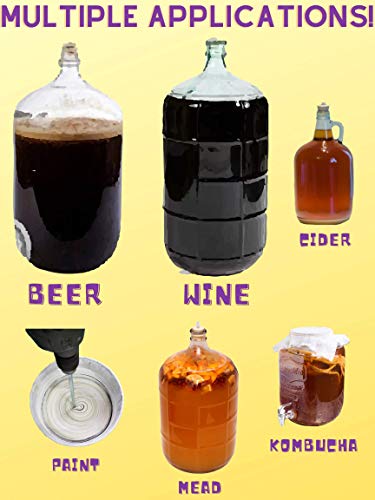 Wine Beer Degassing Stirrer For Wine Making 17.5” Stainless Steel 316 Drill Mixer Rod Attachment Wand W/Paddles | Winemaking, Brewing, Mead, Kombucha Supplies | Mixing De-Gasser Agitator Tool #TOP6